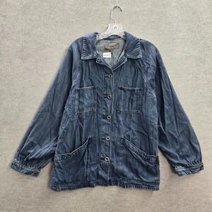Torrid Women Jacket 1 Blue Jean Denim Pockets Long Sleeve Button Up Collar
